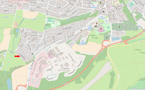 Am Wassergraben (Quelle: OpenStreetMap) Am Wassergraben (Quelle: OpenStreetMap)