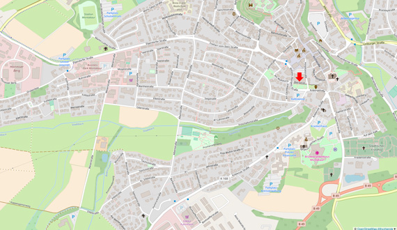 Biergasse (Quelle: OpenStreetMap) Biergasse (Quelle: OpenStreetMap)