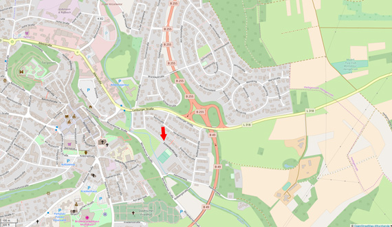 Eichendorffstraße (Quelle: OpenStreetMap) Eichendorffstraße (Quelle: OpenStreetMap)