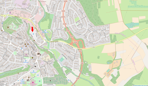 Eichwiese (Quelle: OpenStreetMap) Eichwiese (Quelle: OpenStreetMap)