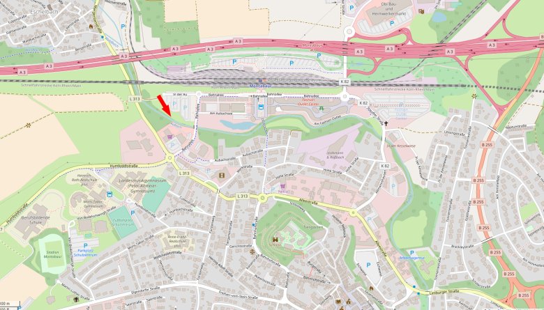 Aubachstraße (Quelle: OpenStreetMap)