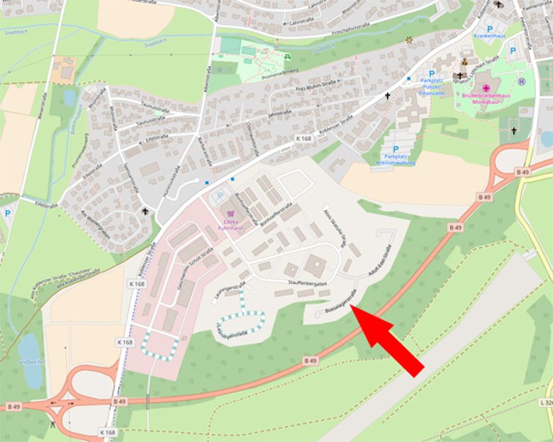 Boeselagerstraße (Quelle: OpenStreetMap)