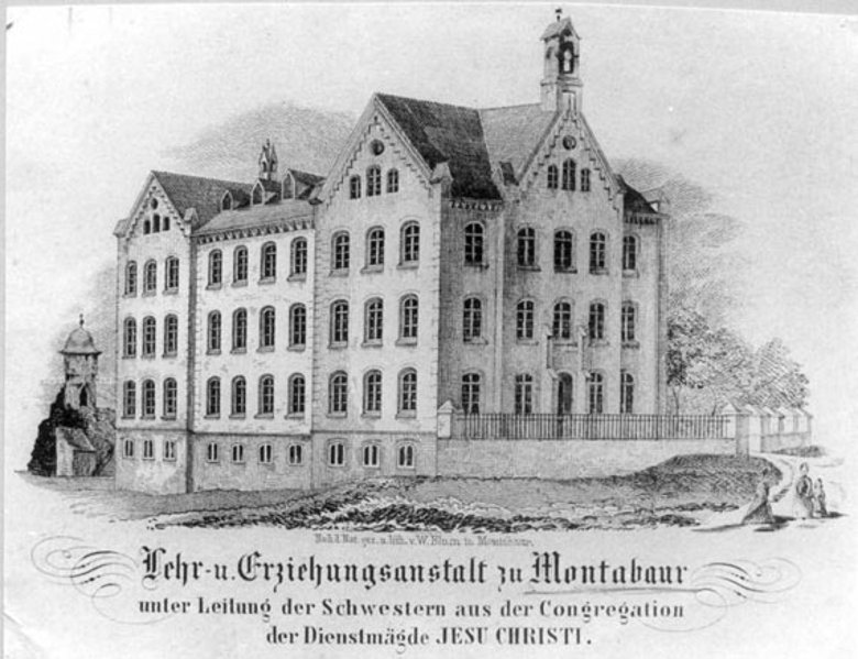  Die Katharinenschule auf einer Lithographie aus der Zeit um 1865