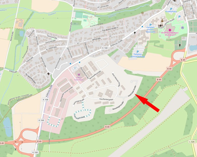 Adolf-Edel-Straße (Quelle: OpenStreetMap)