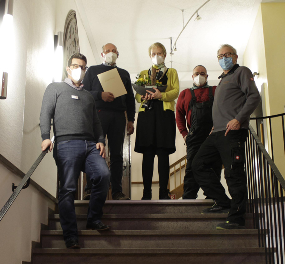 (v.l.) Markus Kuch, Christoph Kuhl, Stadtbürgermeisterin Gabi Wieland, Jörg Klinger, Reiner Henritzi.