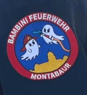 Das Bild zeigt ein kreisförmiges Logo mit zwei Schloss-Gespenstern