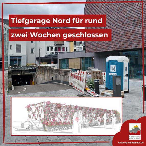 Tiefgarage Nord wird gesperrt 14.- 25. Juli