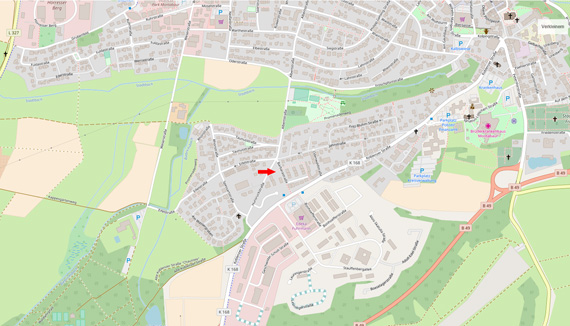 Barbarastraße (Quelle: OpenStreetMap) Barbarastraße (Quelle: OpenStreetMap)