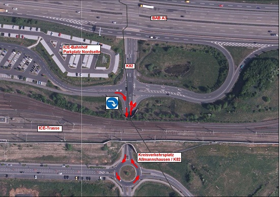 Plan Verkehrsführung ICE-Bahnhof Montabaur